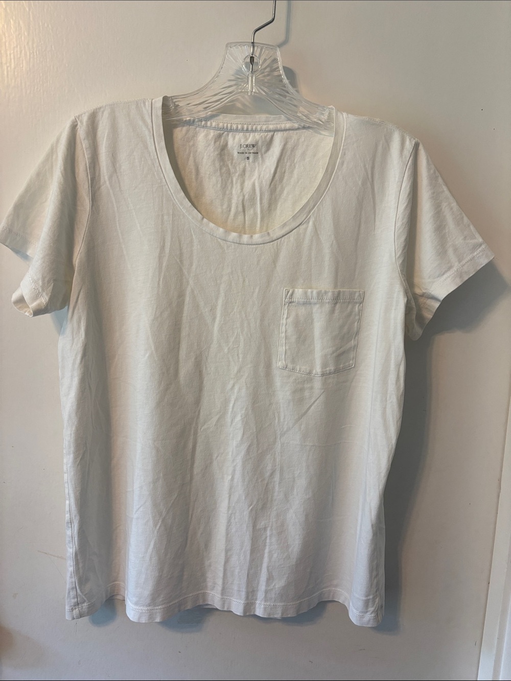 J. Crew White Pocket Tee - Scoop Neck
